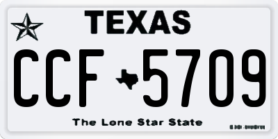 TX license plate CCF5709