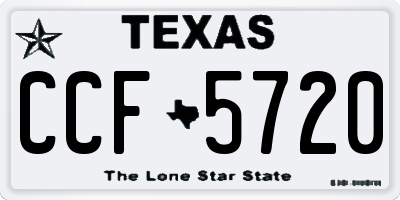 TX license plate CCF5720