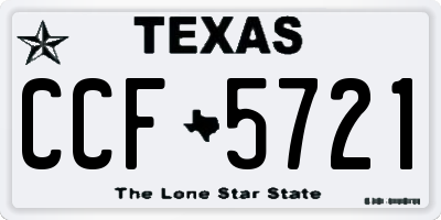 TX license plate CCF5721