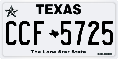 TX license plate CCF5725