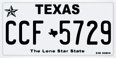 TX license plate CCF5729