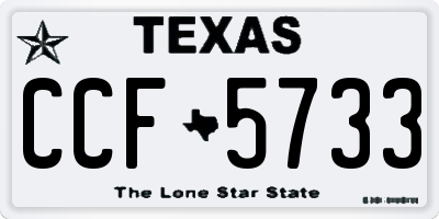 TX license plate CCF5733