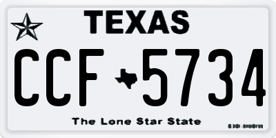 TX license plate CCF5734