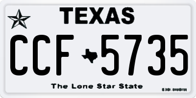 TX license plate CCF5735