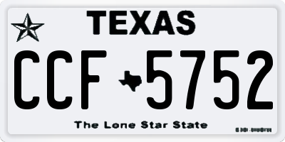 TX license plate CCF5752