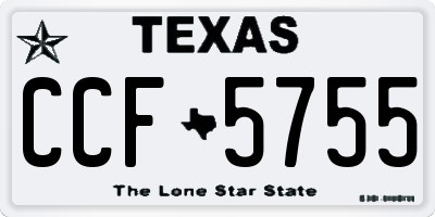 TX license plate CCF5755