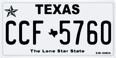 TX license plate CCF5760