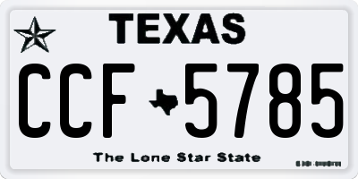 TX license plate CCF5785