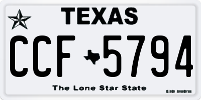 TX license plate CCF5794