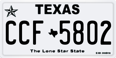 TX license plate CCF5802