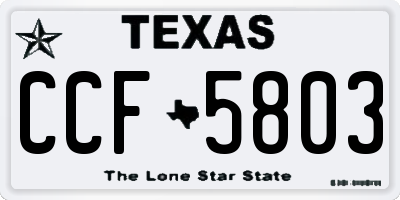 TX license plate CCF5803