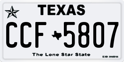 TX license plate CCF5807