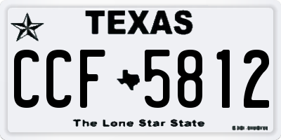 TX license plate CCF5812