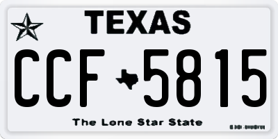 TX license plate CCF5815