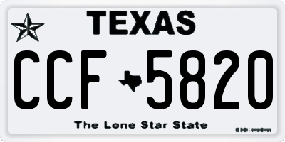 TX license plate CCF5820