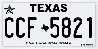 TX license plate CCF5821