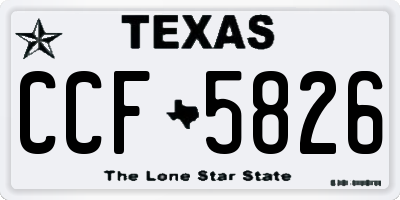 TX license plate CCF5826