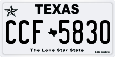 TX license plate CCF5830