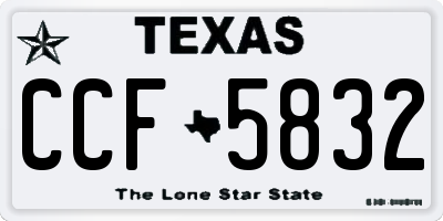 TX license plate CCF5832