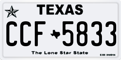 TX license plate CCF5833