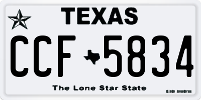 TX license plate CCF5834