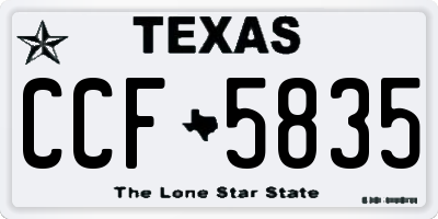 TX license plate CCF5835