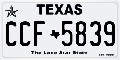 TX license plate CCF5839