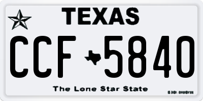 TX license plate CCF5840