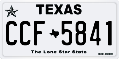 TX license plate CCF5841
