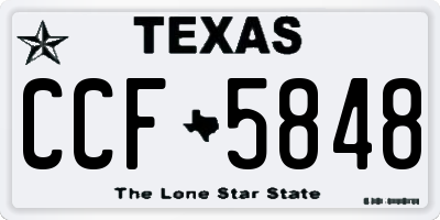 TX license plate CCF5848
