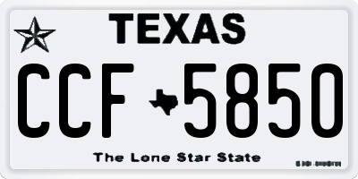 TX license plate CCF5850