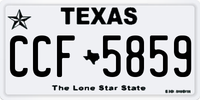 TX license plate CCF5859