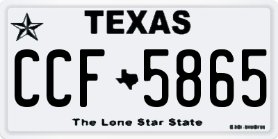TX license plate CCF5865