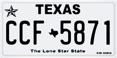 TX license plate CCF5871