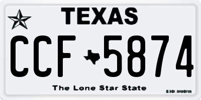 TX license plate CCF5874
