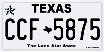 TX license plate CCF5875
