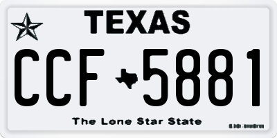 TX license plate CCF5881