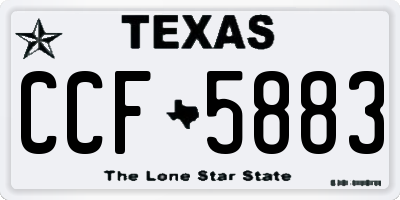 TX license plate CCF5883