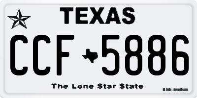 TX license plate CCF5886