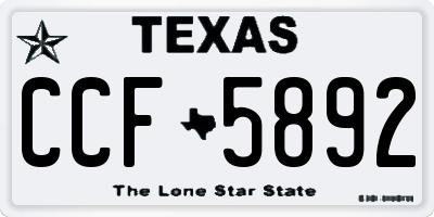 TX license plate CCF5892