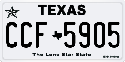 TX license plate CCF5905