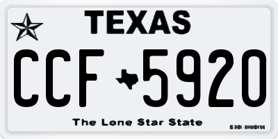 TX license plate CCF5920