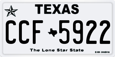 TX license plate CCF5922