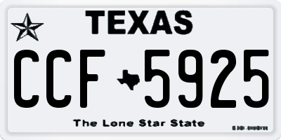 TX license plate CCF5925