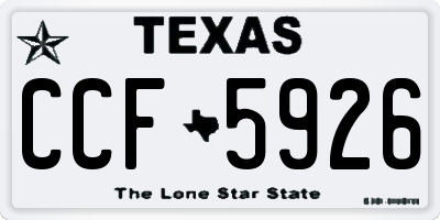 TX license plate CCF5926