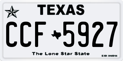 TX license plate CCF5927