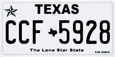 TX license plate CCF5928