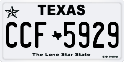 TX license plate CCF5929