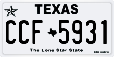 TX license plate CCF5931