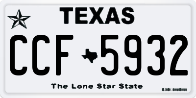 TX license plate CCF5932